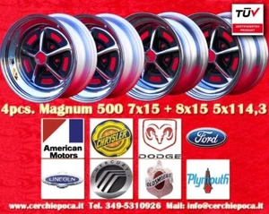 4 cerchi Magnum 500 7x15 8x15 5x114 Mustang Thunderbird Chrysler Dodge Ford - Foto 1 di 24