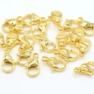 10 X 24K GOLD PLATED STAINLESS STEEL LOBSTER CLASPS FOR JEWELLERY MAKING - Picture 1 of 1