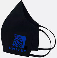 United Airlines - Face Mask Cover Fashion 2 Layers + Pocket Custom Made in US
