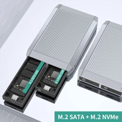 YOTTAMASTER Adattatore Dual Bay M.2 NVMe SATA Tipo C USB 3.2 GEN 2 Case SSD Esterno Case