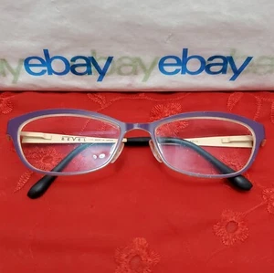 BEVEL 8620 Blue Stem DPMC Purple On Beige 53¤16 135 Eyeglasses "Frames Only" - Picture 1 of 24