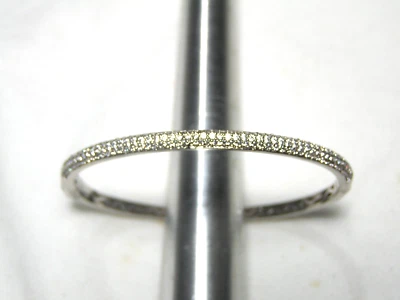 ...ALAINN...Bracciale Ovale Pieghevole In Argento Con Cristalli Pave... - Immagine 1 di 4