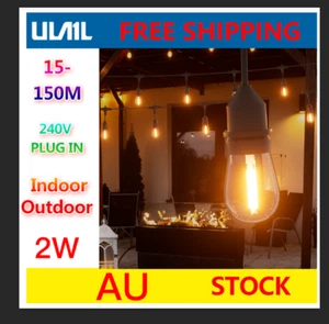 15M-150M LED Festoon String Lights Waterproof Connectable Outdoor Wedding Party - Picture 1 of 32