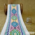 Ethnic Chinese Miao Hmong Embroidered Geometric Ribbon Tape Tribal M1918