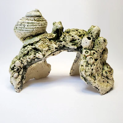Peces Cueva Arco Caracol Barnacles Acuario Resina Decoración Adorno 6" x 4.5" x 4" Foto 1 de 4