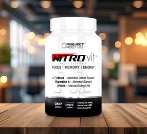 Focus Supplement - NITROvit™ Nootropic with L-Tyrosine + Uridine + 7 More - Picture 1 of 3