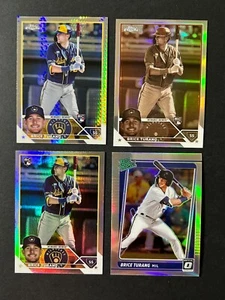 (x 4) 2023 Topps - Brice Turang Rookie Lot - Chrome; Base; Rainbow - Bild 1 von 5