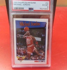 1991-92 NBA Hoops Card Slam Dunk Champion Michael Jordan #IV PSA 6 HOF - Picture 1 of 5