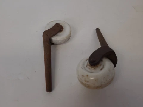 Vintage Porcelain Cast Iron Furniture Casters Wheels 5” SET OF 2 Cover