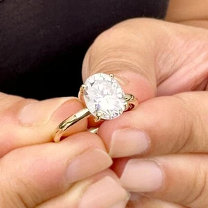 GIA-zertifizierter natürlicher Diamant-Verlobungsring im Ovalschliff 14 Karat Gelbgold 1,70 kt - Bild 1 von 14