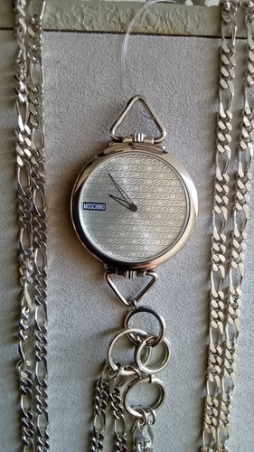 Orologio Da Taschino Nuovissimo Argento MOSCHINO con Catena Lunghissima