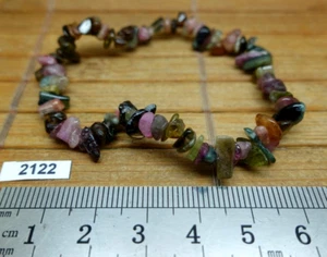 Bracelet baroque chips TOURMALINE MULTICOLORE du Brésil qualité A naturelle - Picture 1 of 3
