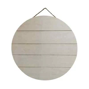 15" Unfinished Wood Slats Round Plaque by Make Market® - Picture 1 of 2