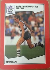 1989 AFL VFL SCANLENS GEELONG CATS MARK BOS #99 CARD
