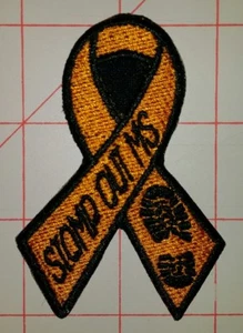 MS AWARENESS RIBBON APPLIQUE MOTORCYCLE BIKER VEST PATCH IRON ON - Picture 1 of 1