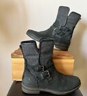 Women?s Ugg Boots Waterproof Leather, Wool And Shearling Zip Harness Buckle 8.5