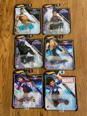 HOT WHEELS MARVEL CHARACTER CARS COMPLETE SET Of 6 NEW - Image 1 of 4