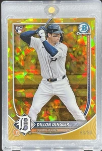 /50 Dillon Dingler Sapphire Refractor 2025 Bowman Chrome Sapphire Detroit Tigers - Picture 1 of 2
