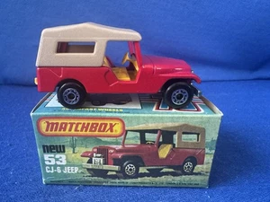 Matchbox Superfast Lesney CJ-6 Jeep #53 In Box Vintage - Picture 1 of 11