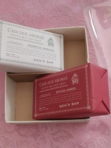 St) Casa Dos Aromas Soap Triple Milled Scented For Men (2 Bars) Smells Heavenly! - Picture 1 of 5
