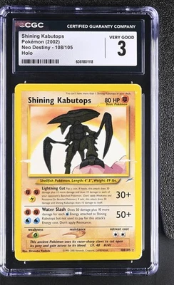 CGC 3 Shining Kabutops 2002 Neo Destiny 108/105 Holo Pokemon Card - Image 1 of 2