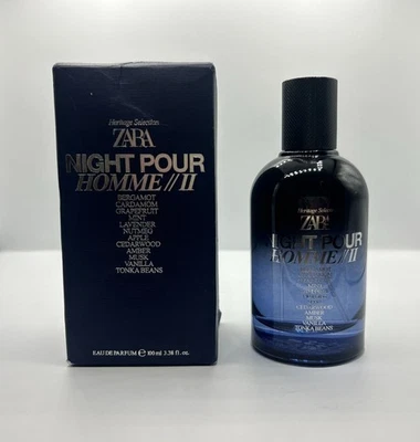 Zara Mens Night Pour Homme II Eau De Parfum EDP 3.38 oz New In Box - Image 1 of 2