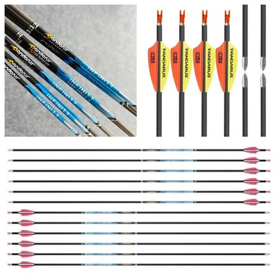 PANDARUS 12X Pure Carbon Arrow ID4.2mm SP200-1500 Archery Bow Competition Sport - Image 1 of 4