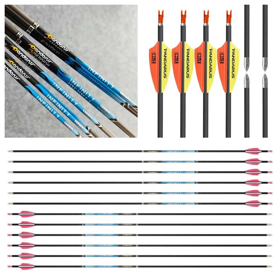 PANDARUS 12X Pure Carbon Arrow ID4.2mm SP200-1500 Archery Bow Competition Sport - Image 1 of 4