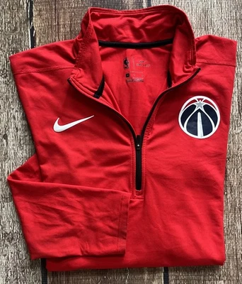 NIKE DRI-FIT ELEMENT NBA WASHINGTON WIZARDS 1/4 ZIP PULLOVER RED MENS MEDIUM EUC - Image 1 of 4