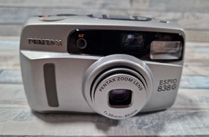 Pentax Espio 838G AF 35mm Compact Film Camera 35-70mm Zoom Lens Silver w/ Pouch - Picture 1 of 9