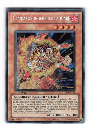 Yugioh GLADIATORUNGEHEUER LAQUARI , lcgx-de238 Secret Rare deutsch Exc 1st - Bild 1 von 2