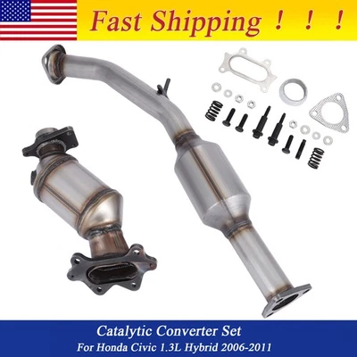 Exhaust Catalytic Converters Set For Honda Civic Hybrid 1.3L 2006 2007 2008-2011 Foto 1 de 4