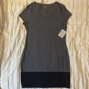Athleta Dress Womens Large Gray Black Ella Short Sleeve Merino Wool Blend NWT - Picture 1 of 11