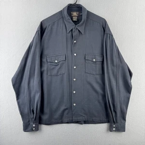 Camisa De Colección Doble RL RRL Para Hombres Grande Gap Gabardina Rayón Perla A Presión Occidental - Imagen 1 de 21