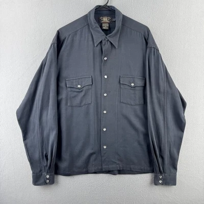 Vintage Double RL RRL Shirt Mens Large Gap Gabardine Rayon Pearl Snap Western - Image 1 of 4