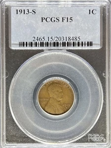 1913-S Lincoln Cent F15 PCGS (#PA20318485) - Picture 1 of 2