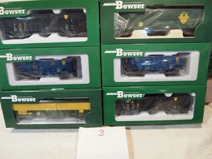 BOWSER  DELAWARE & HUDSON FREIGHT CARS 2-55t BALLAST,2-100t HOPR,2-50fT BOX  DH3 - Picture 1 of 4