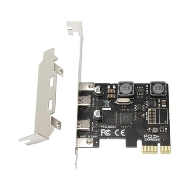 2 Ports TypeC PCIExpress Adapter Card Type-C PCIEx1 Expansion PCIE USB3.1 HUB - Image 1 of 4