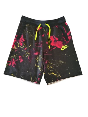Nike Sportswear Limeade Black Floral NSW AOP Tech Short CK0151‌-‌010 Size M USED - Image 1 of 4