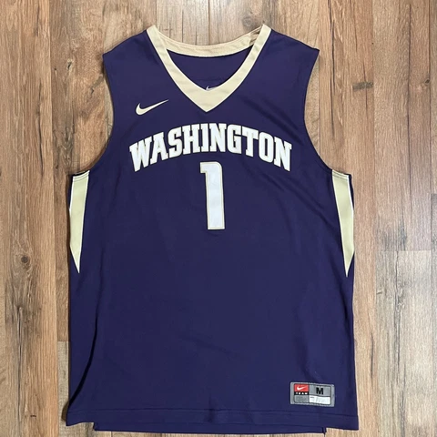 Nike Team Dri Fit Washington Huskies #1 Printed Basketball Jersey Mens Size M Cover