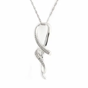 0,07 Karat natürliche Diamant platinierte Infinity-Halskette mit 18 Zoll Kette - Bild 1 von 4