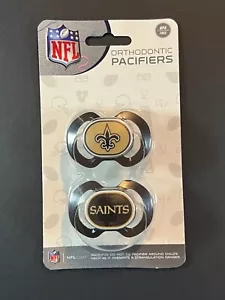 NFL New Orleans Saints Baby Fanatic 2-Piece Pacifier Set NOLA - Picture 1 of 3