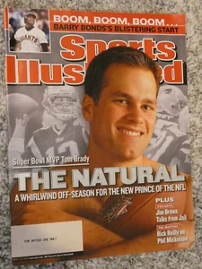 4/15/2002 - Sports Illustrated - MINT -TOM BRADY - NE PATRIOTS - 1st SI Cover - Picture 1 of 2