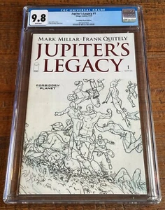 JUPITER'S LEGACY 1 CGC 9.8 FORBIDDEN PLANET SKETCH B&W VARIANT-G FRANK QUITELY - Picture 1 of 2