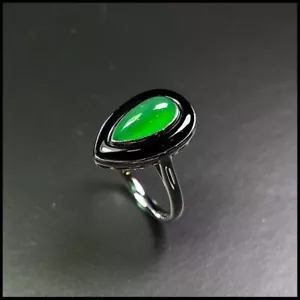 【KATHY JADE】【BESTBUY】Icy Emerald Green Jadeite Jade Ring《US SIZE:4.75》《Grade A》 - Picture 1 of 3