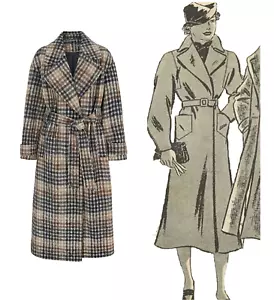 1930s Pattern, Women's Swagger, Trench Coat - Bust 36” (91cm) - Picture 1 of 5