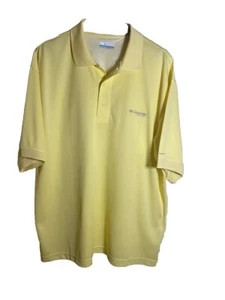 Columbia Men's Size L Large PFG Omni-Shade Yellow Fishing Polo Vented SS Shirt  - Picture 1 of 6