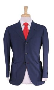 Franco Prinzivalli Sartoriale Japan Navy Blue Patch Pocket Cotton Suit 36S