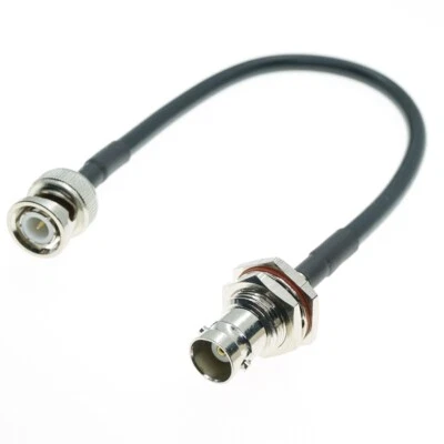 BNC male plug to BNC female nut connector lot RF Coaxial Cable Pigtail Coax RG58 - Image 1 of 3