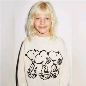 Zara kids cream snoopy sweatshirt , size 10 - Picture 1 of 5